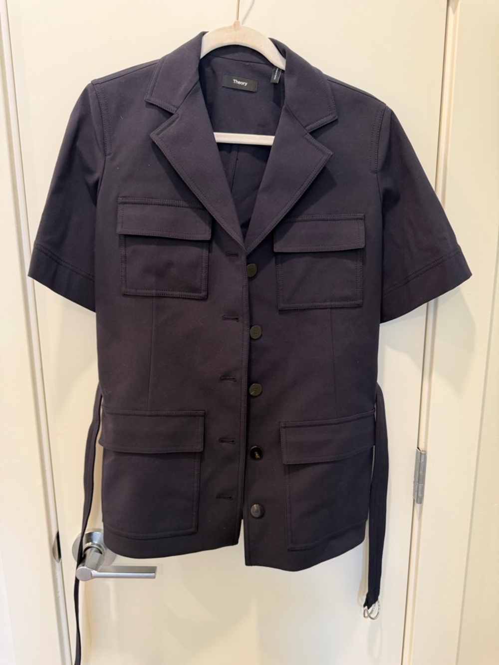 Theory Women’s Navy Short-Sleeve Military Utility Jacket